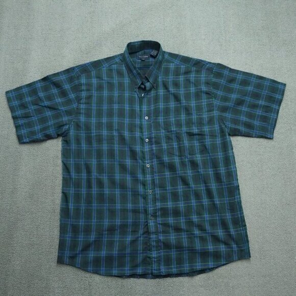 Pace Classic Shirt Men's L/G Multicolor Plaid Short Sleeve Casual‎ Button-Down - Picture 1 of 7